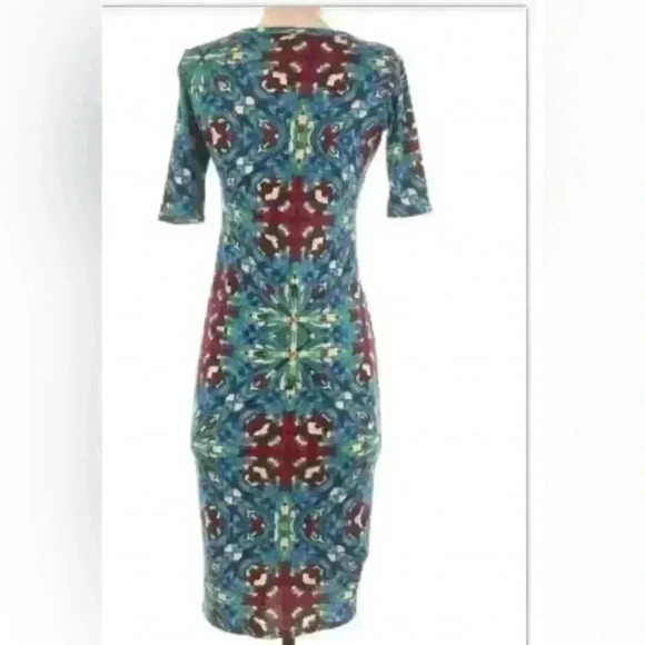LULAROE Julia Kaleidoscopic Print Dress Multi Color Abstract. - Picture 2 of 6